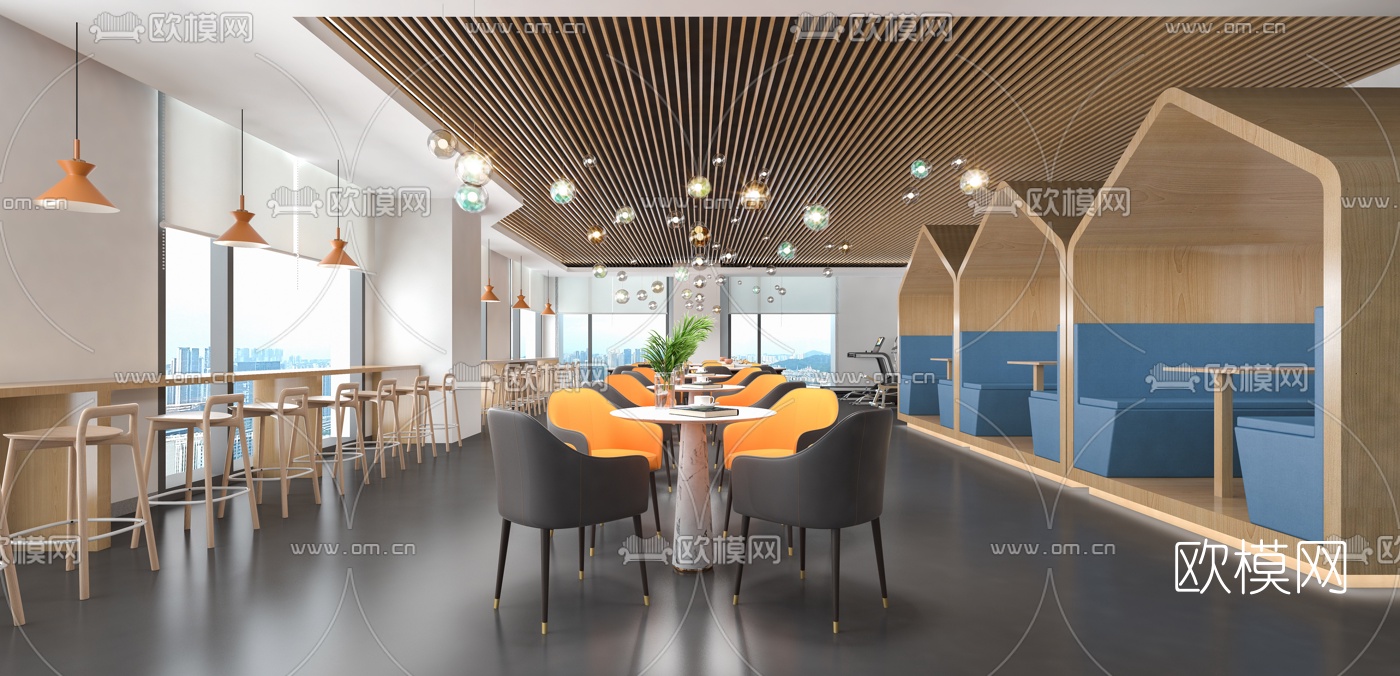 现代快餐店3d模型