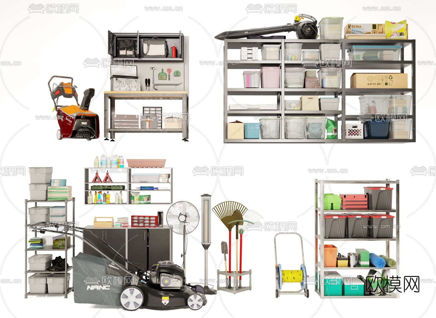 现代工具收纳箱除草机3d模型下载