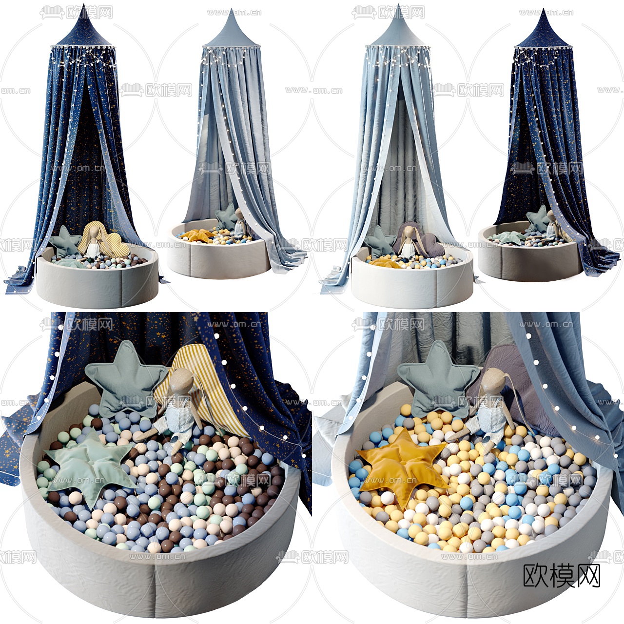 现代儿童帐篷玩具3d模型下载
