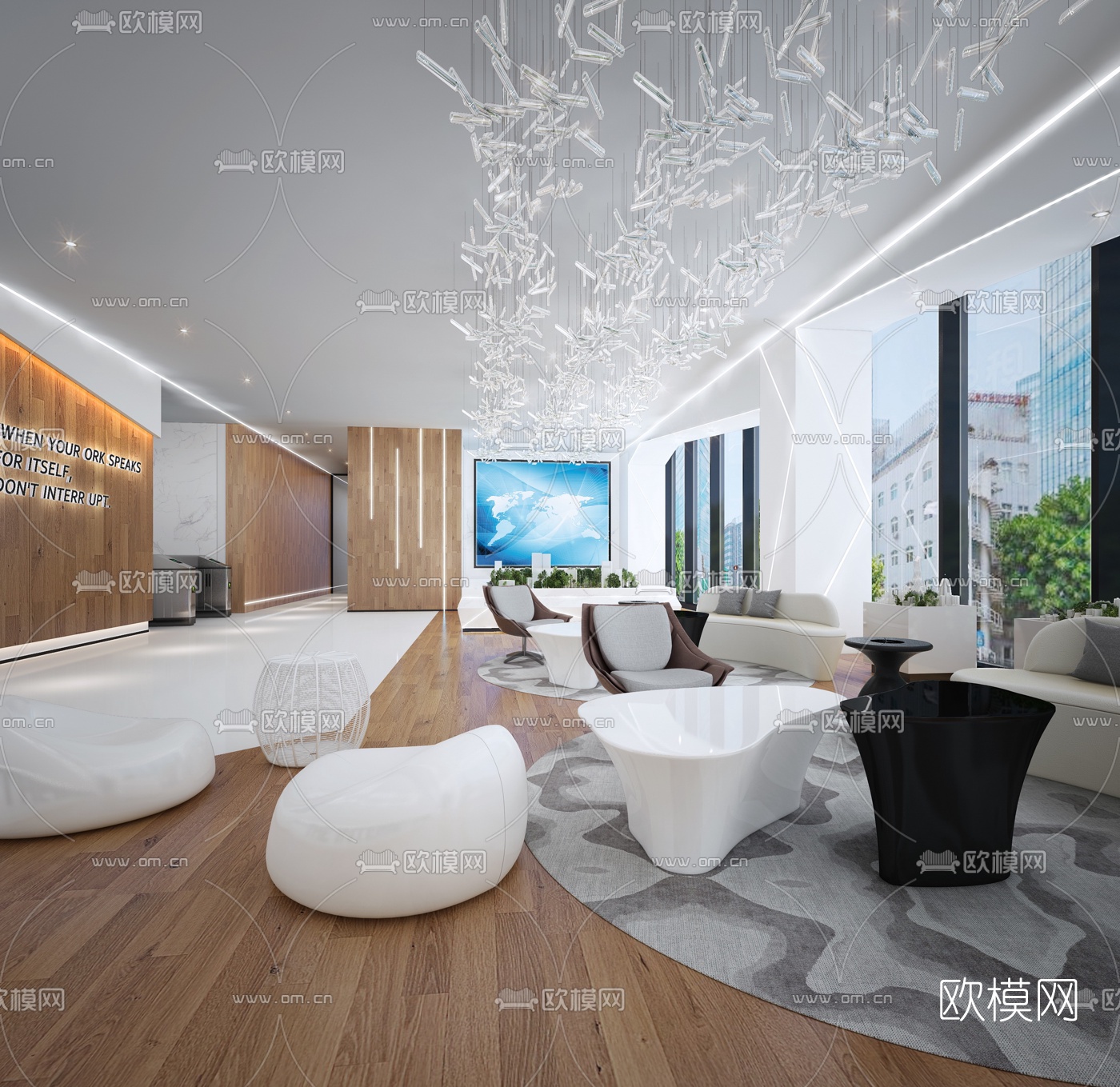 现代酒店大厅3d模型