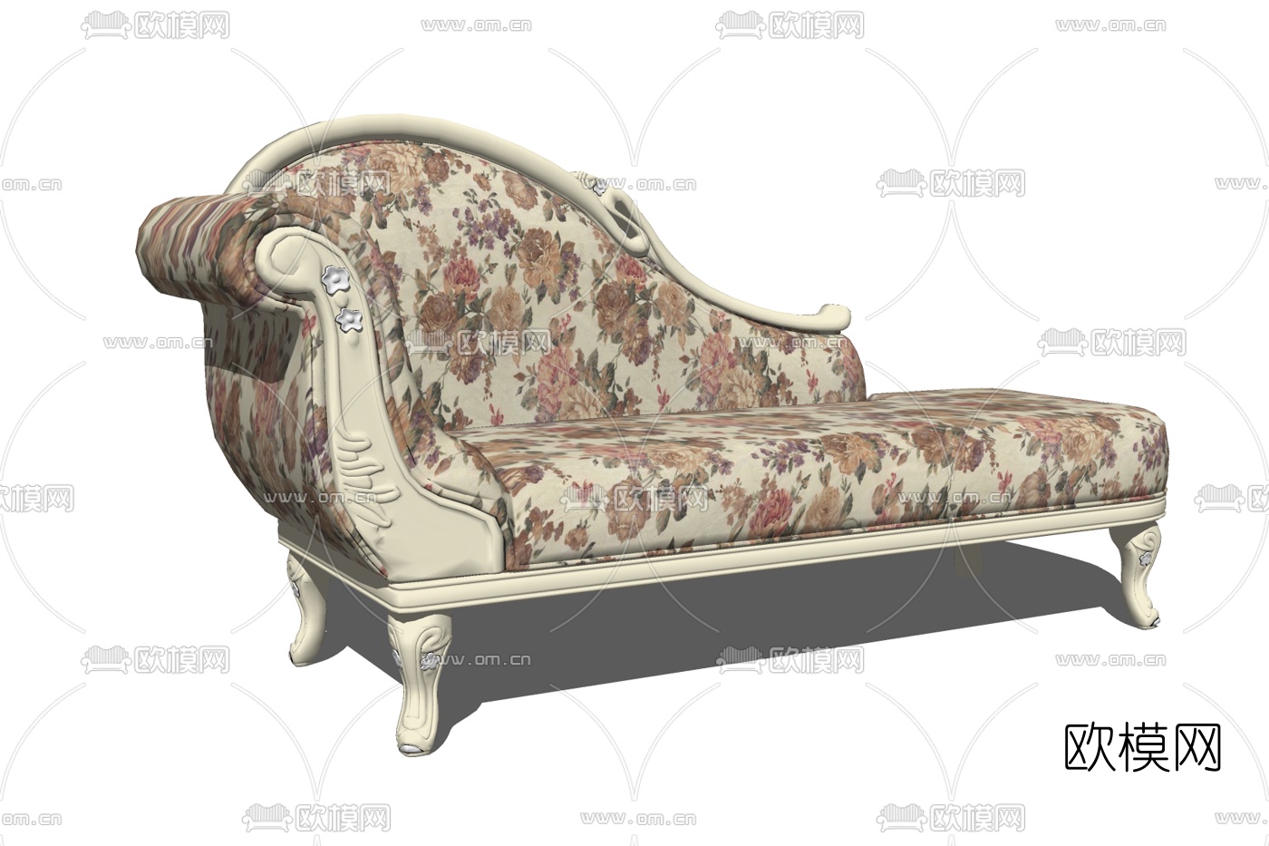 欧式布艺贵妃椅su模型下载