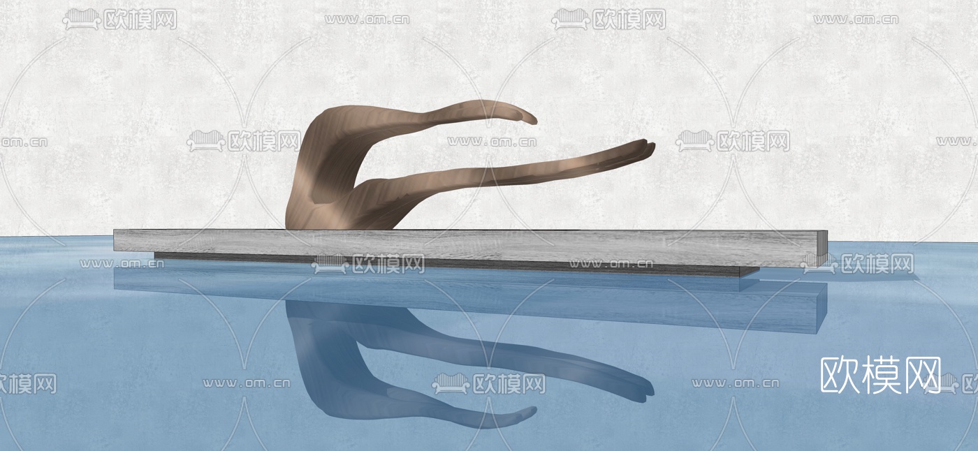 现代抽象雕塑su模型