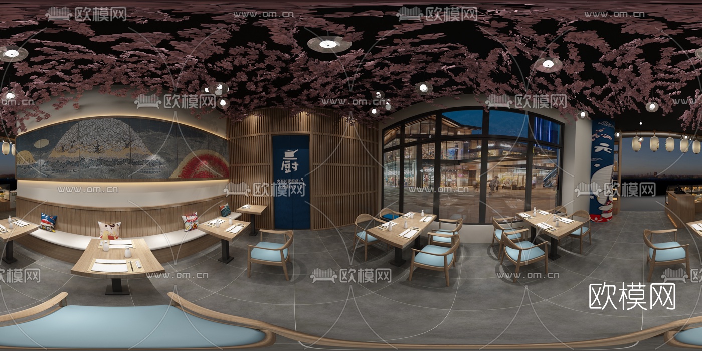 日式寿司店免费3d模型下载（渲染图2）