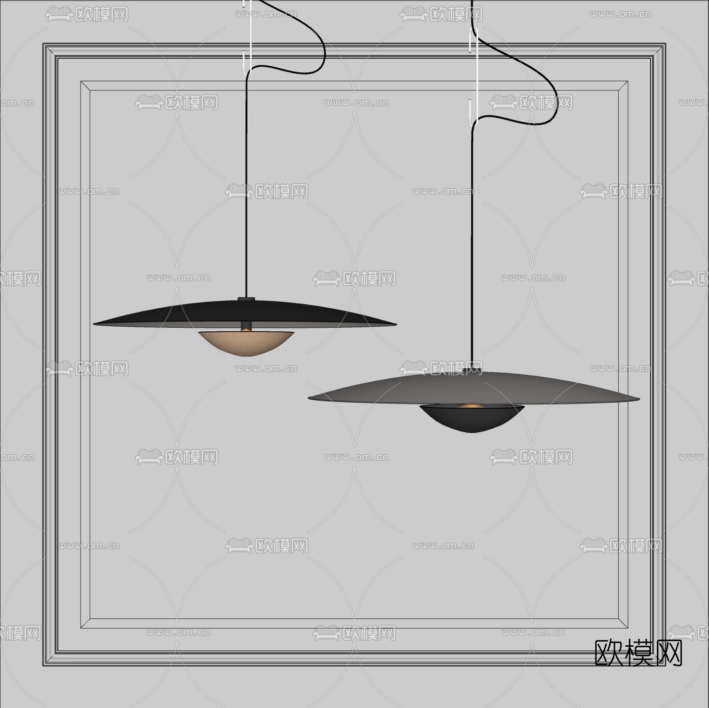现代轻奢吊灯su模型下载（渲染图2）