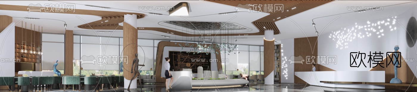 现代售楼部洽谈区3d模型