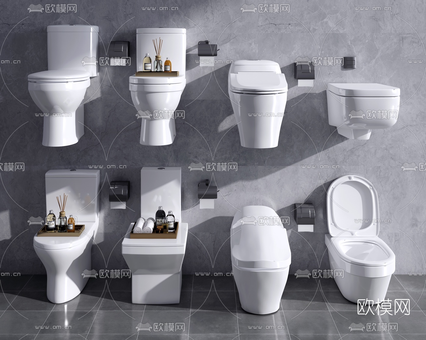 现代抽水马桶su模型下载（渲染图1）