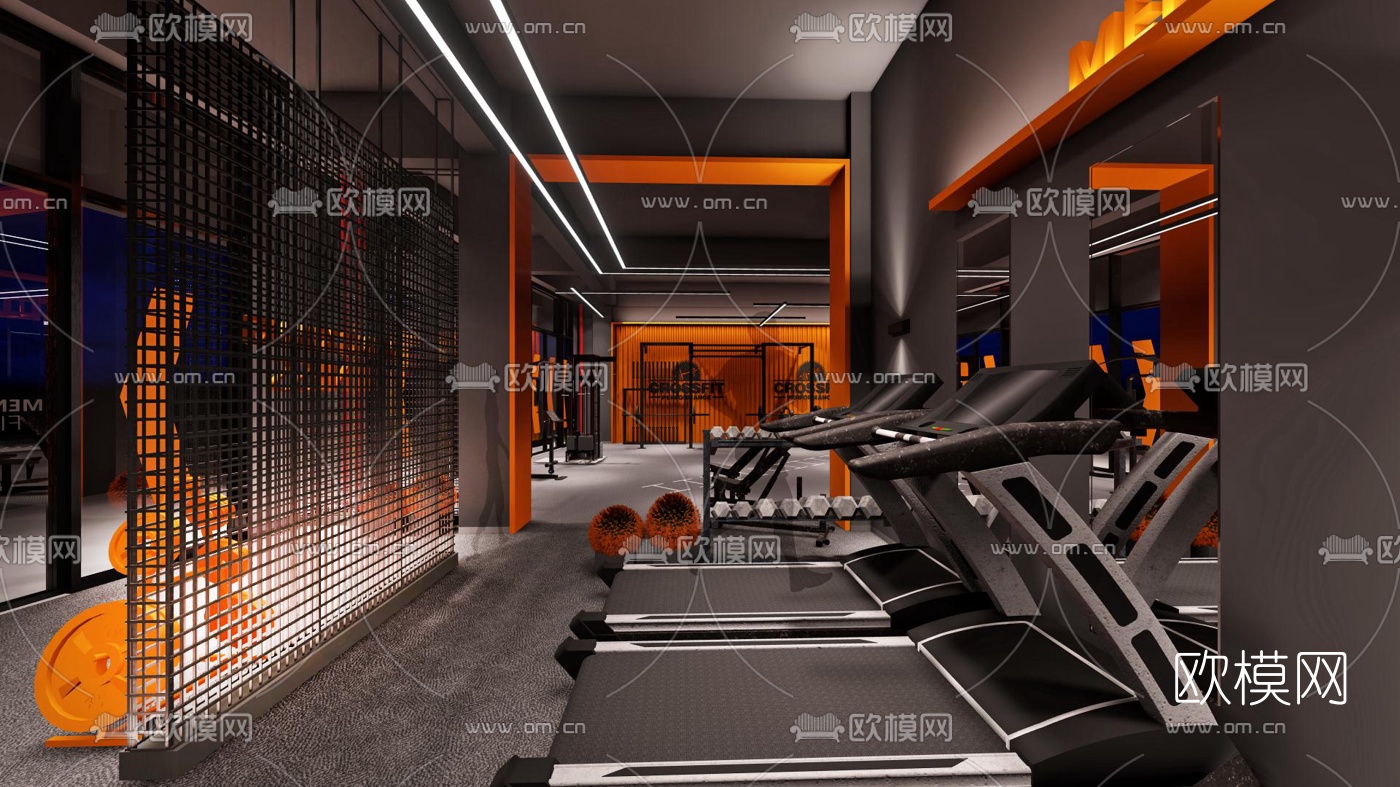 工业风健身房su模型下载（渲染图2）