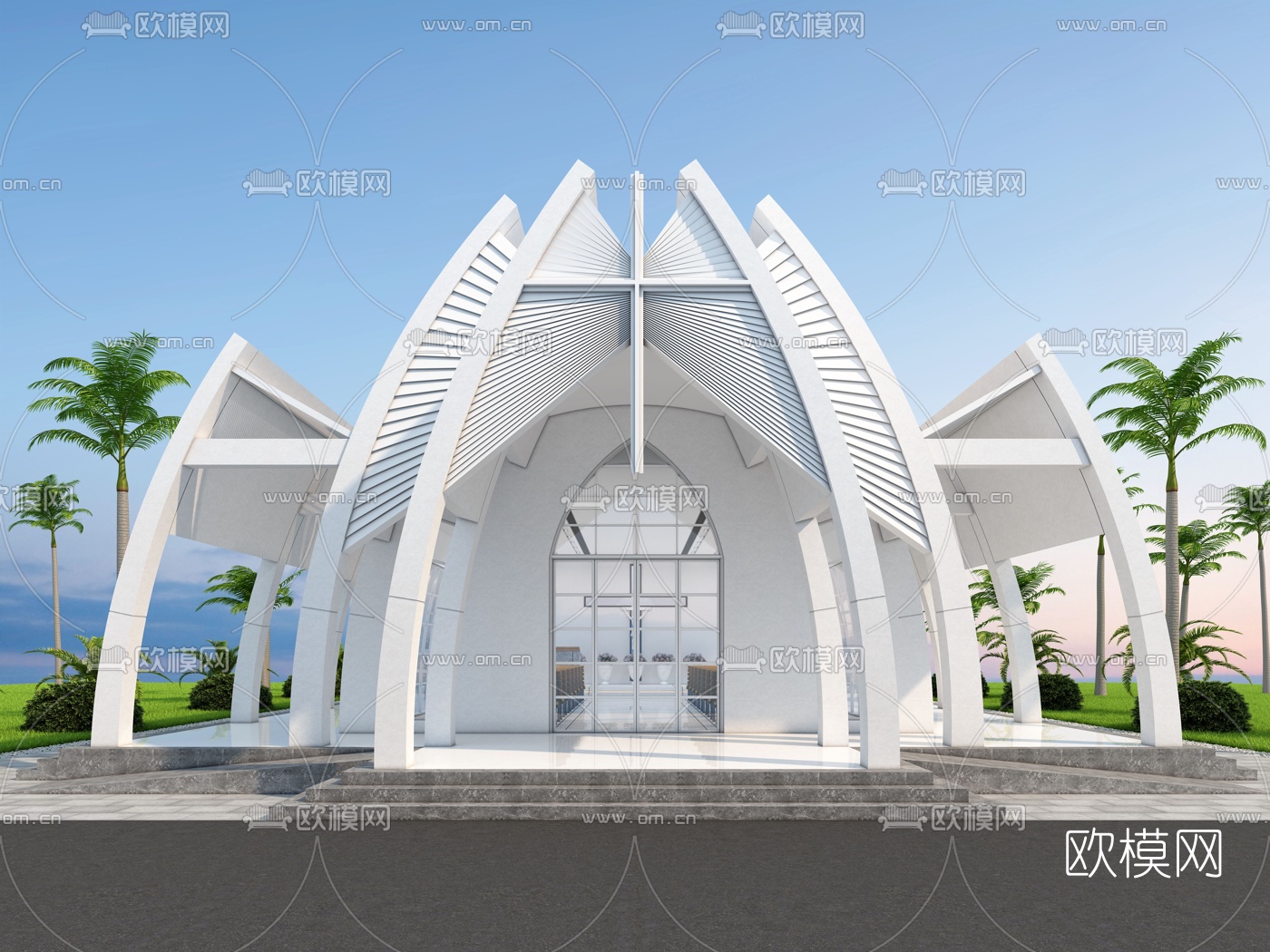 北欧教堂3d模型下载（渲染图2）
