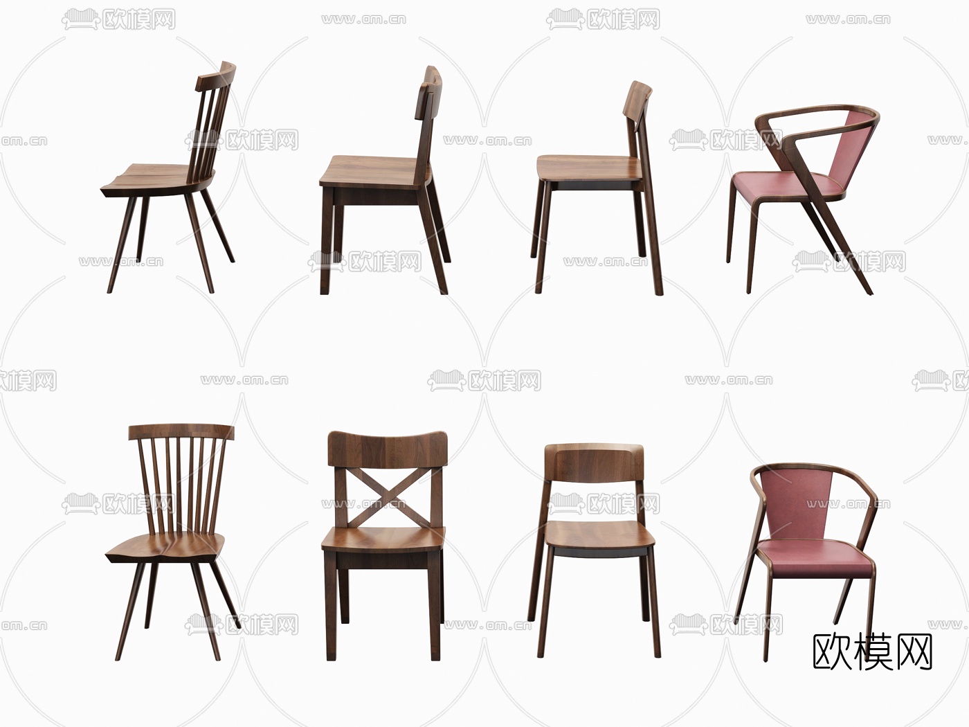 现代靠背单椅3d模型下载