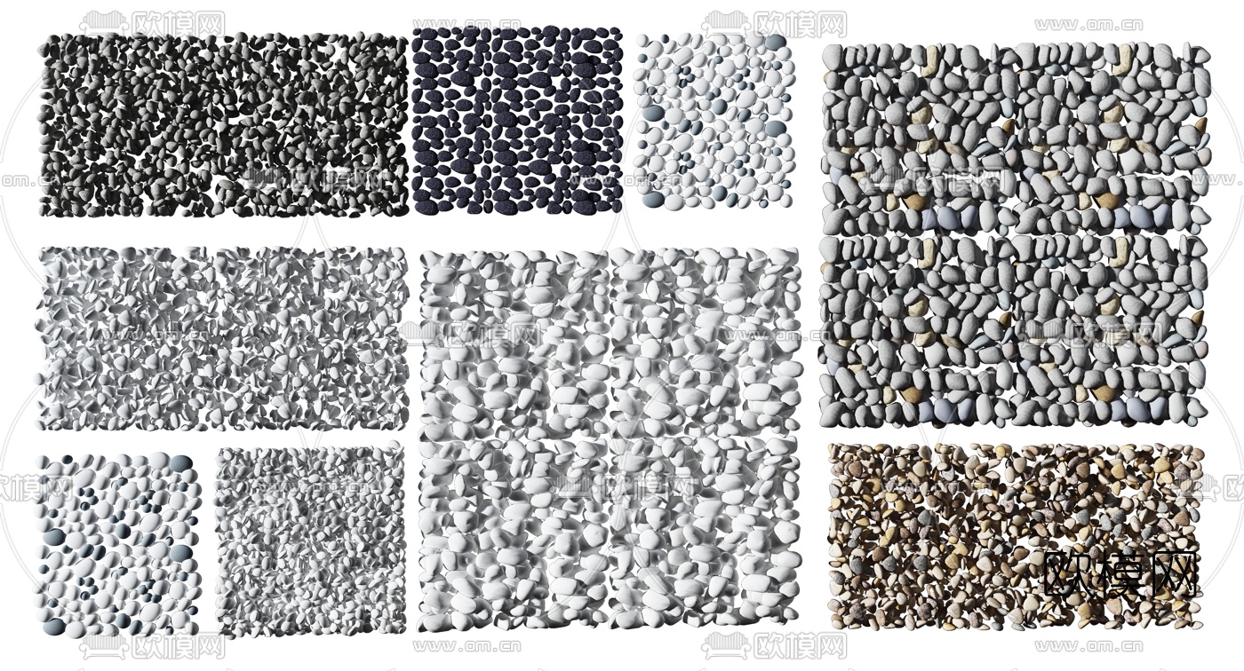 自然风鹅卵石3d模型下载