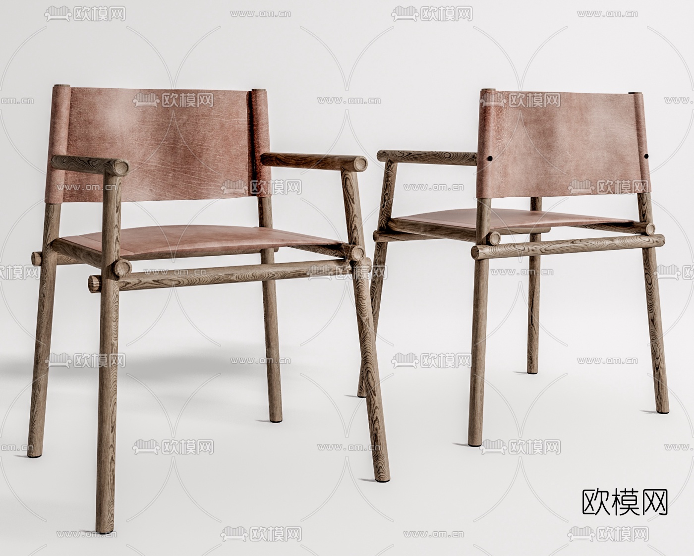 现代实木休闲椅su模型