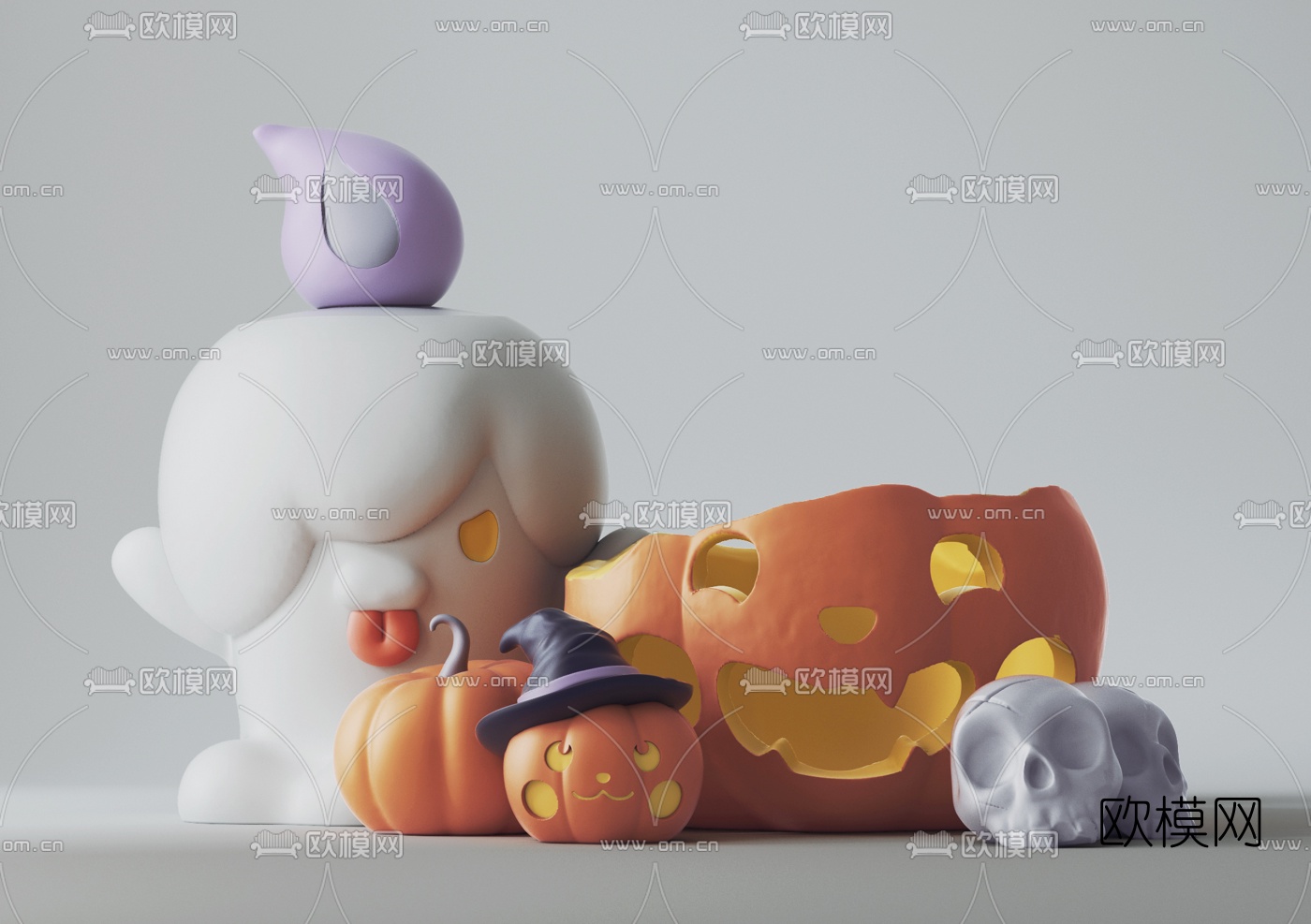 现代万圣节南瓜玩具3d模型下载