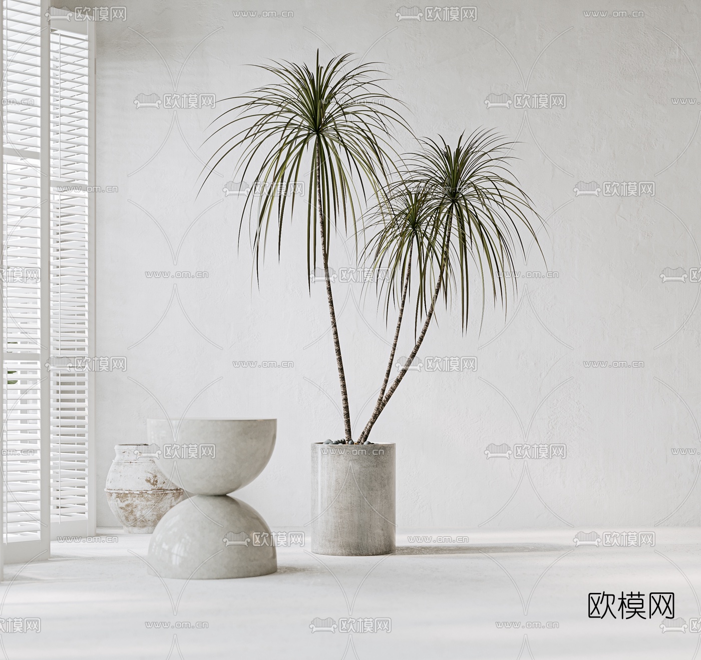 现代绿植盆栽3d模型