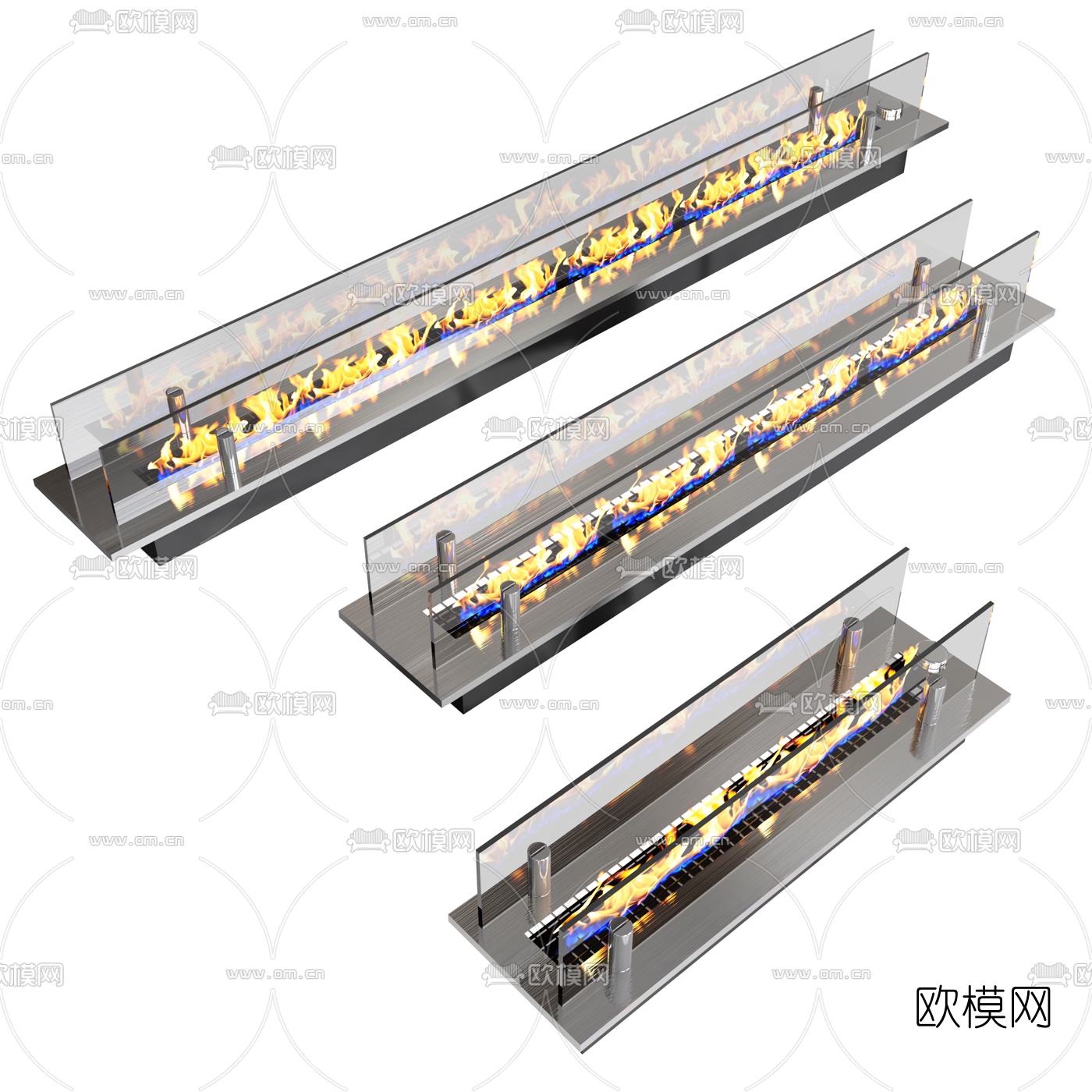 现代玻璃壁炉3d模型下载