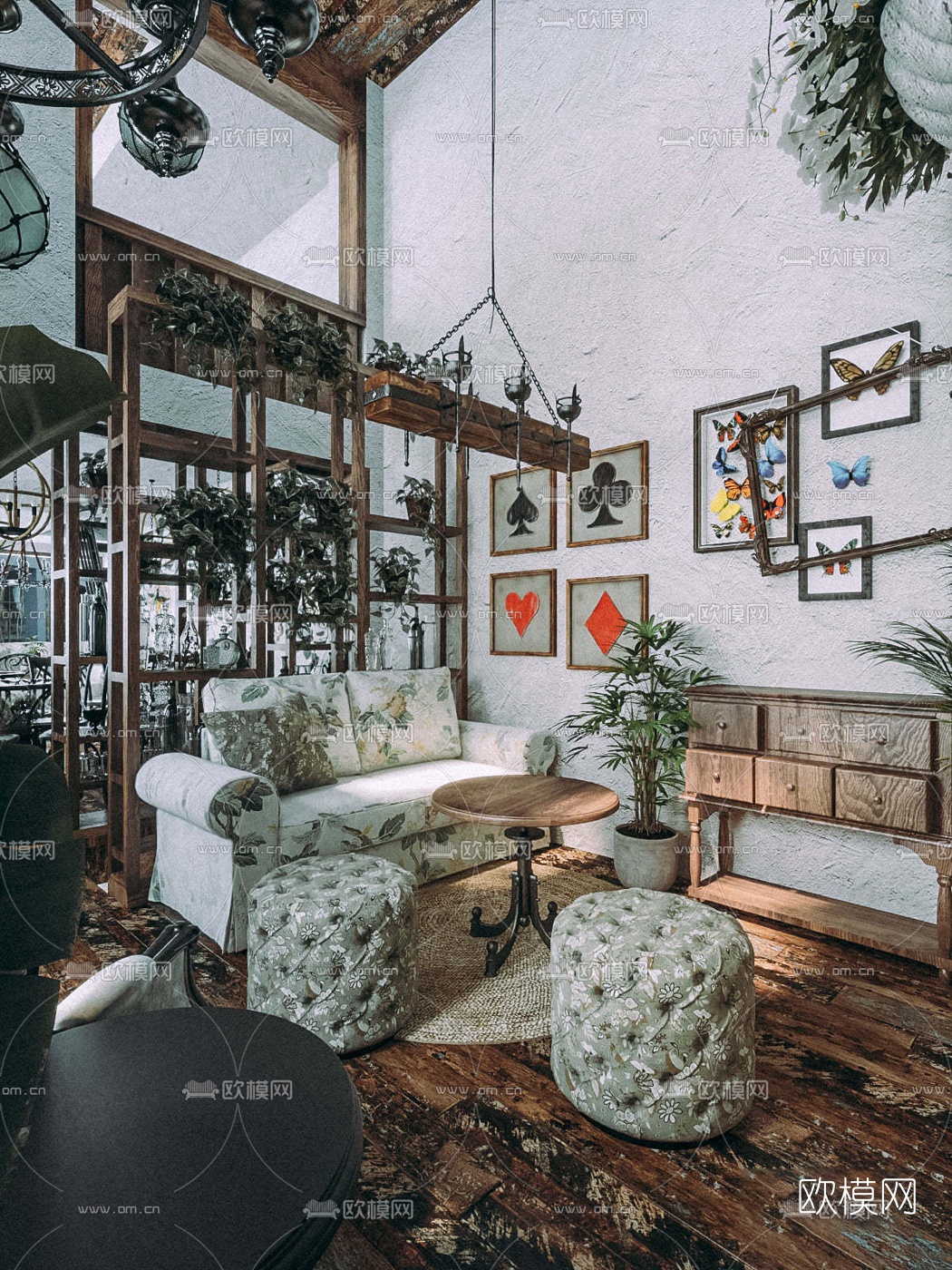 自然风咖啡厅3d模型下载（渲染图3）