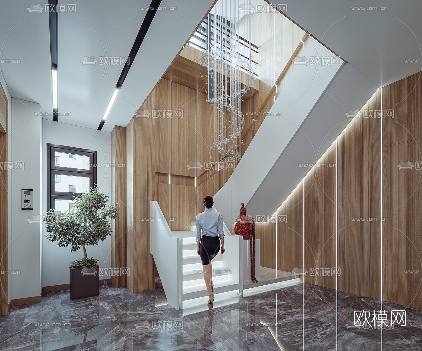 现代楼梯间3d模型