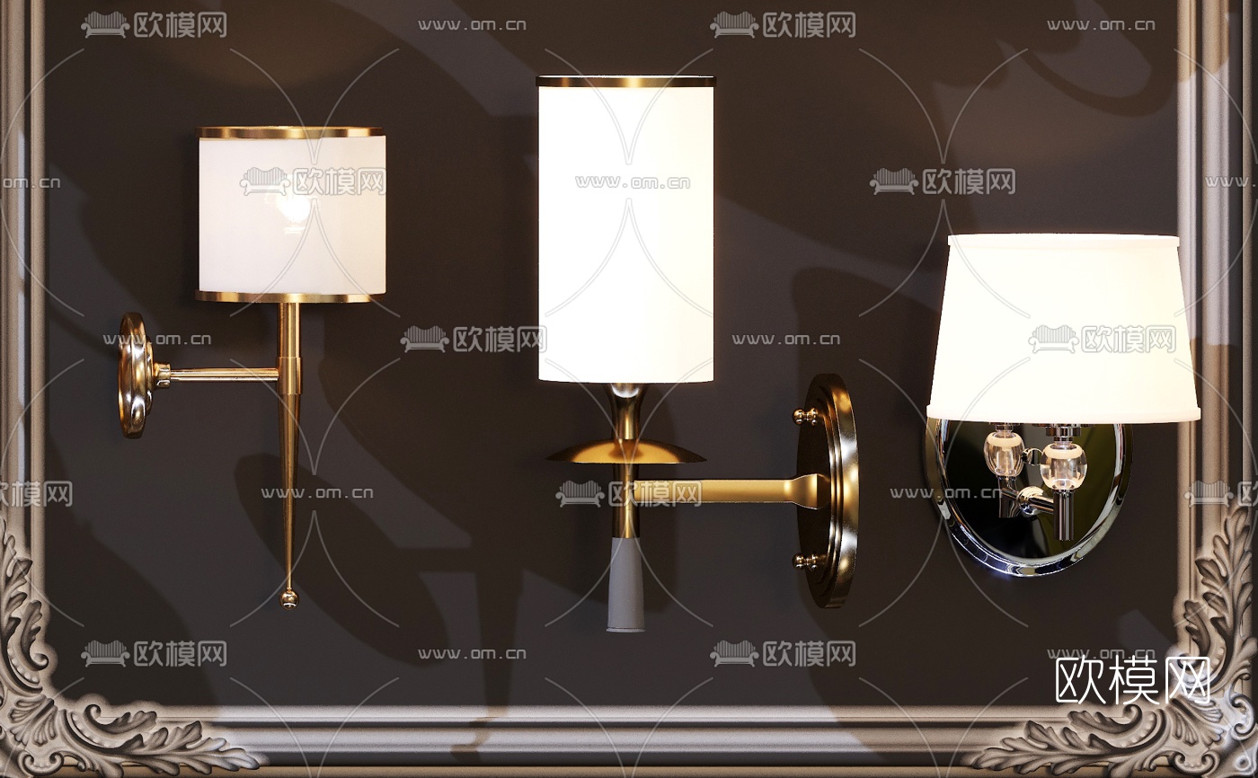 简欧金属壁灯3d模型