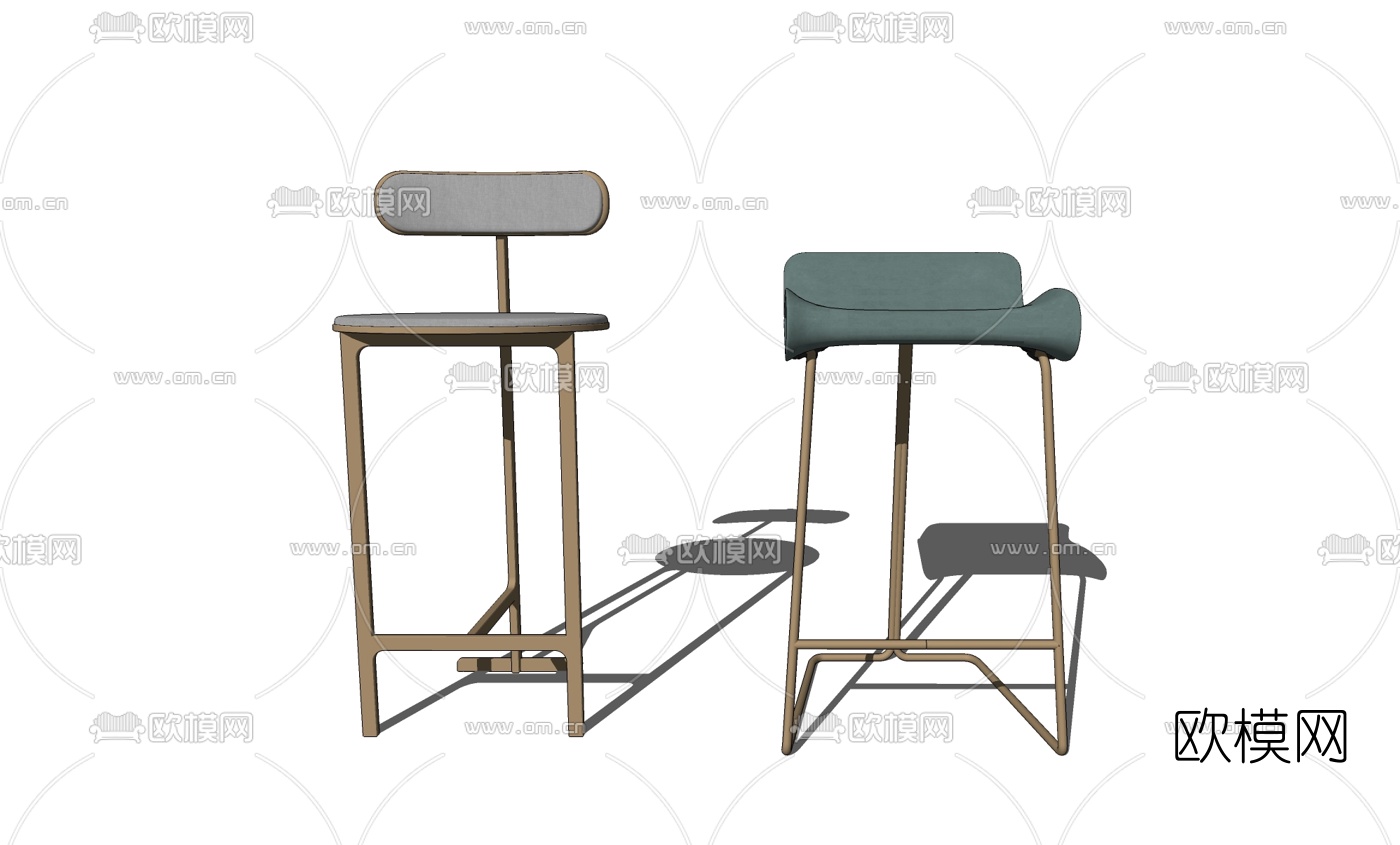 现代轻奢吧台椅su模型下载