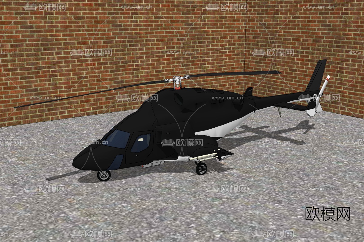 现代直升飞机su模型下载