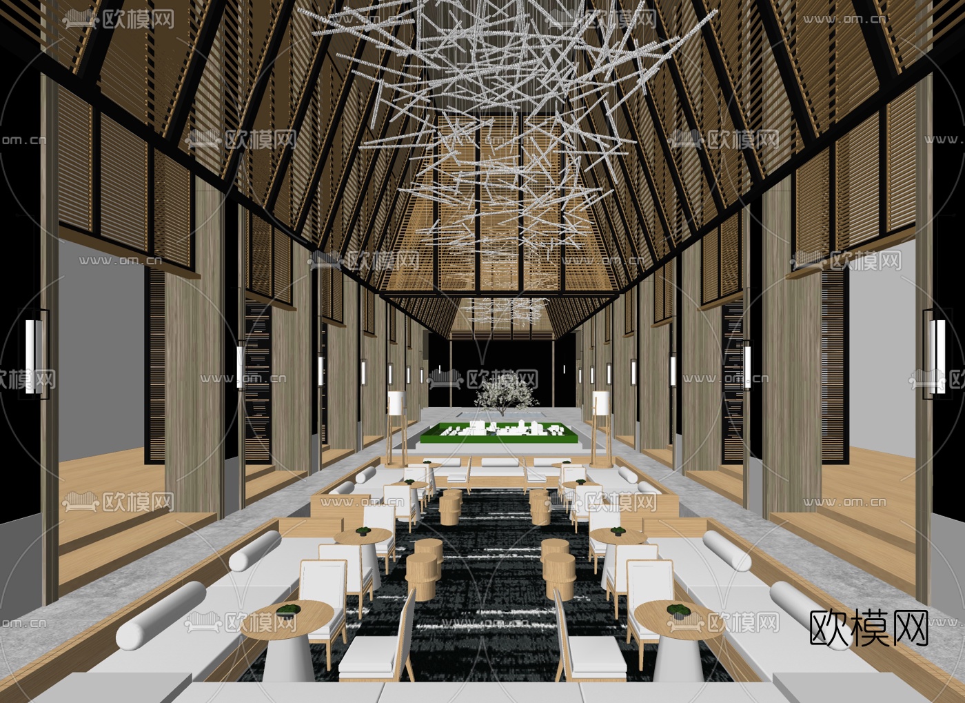 风合睦晨设计 济南金科博翠山销售中心su模型 (2)下载