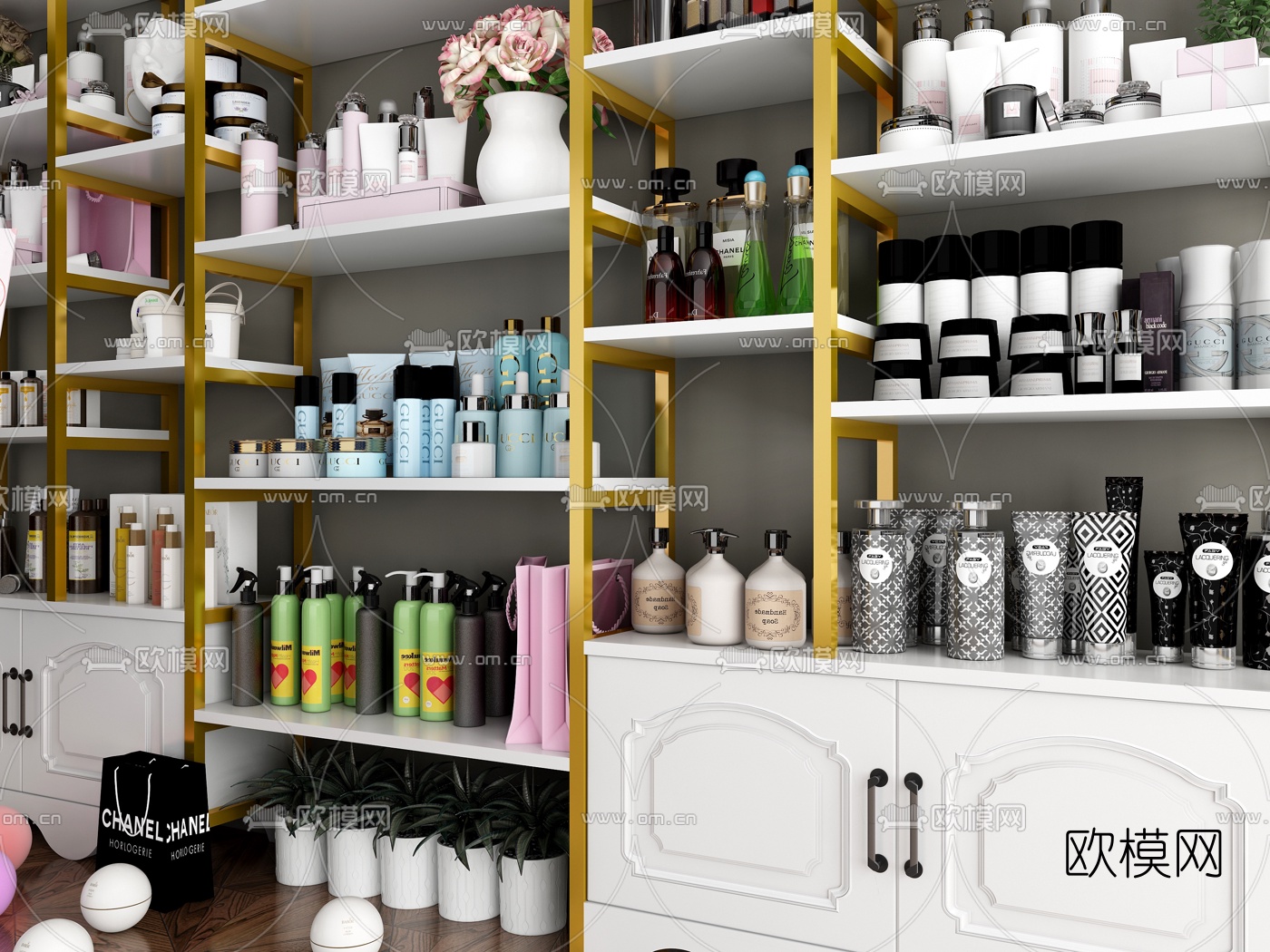现代化妆品货柜3d模型下载（渲染图2）