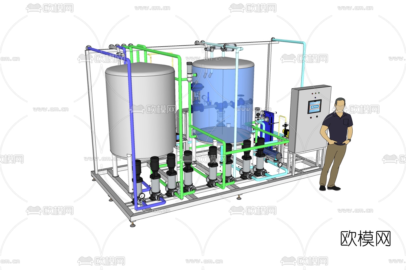 现代工业设备免费su模型下载