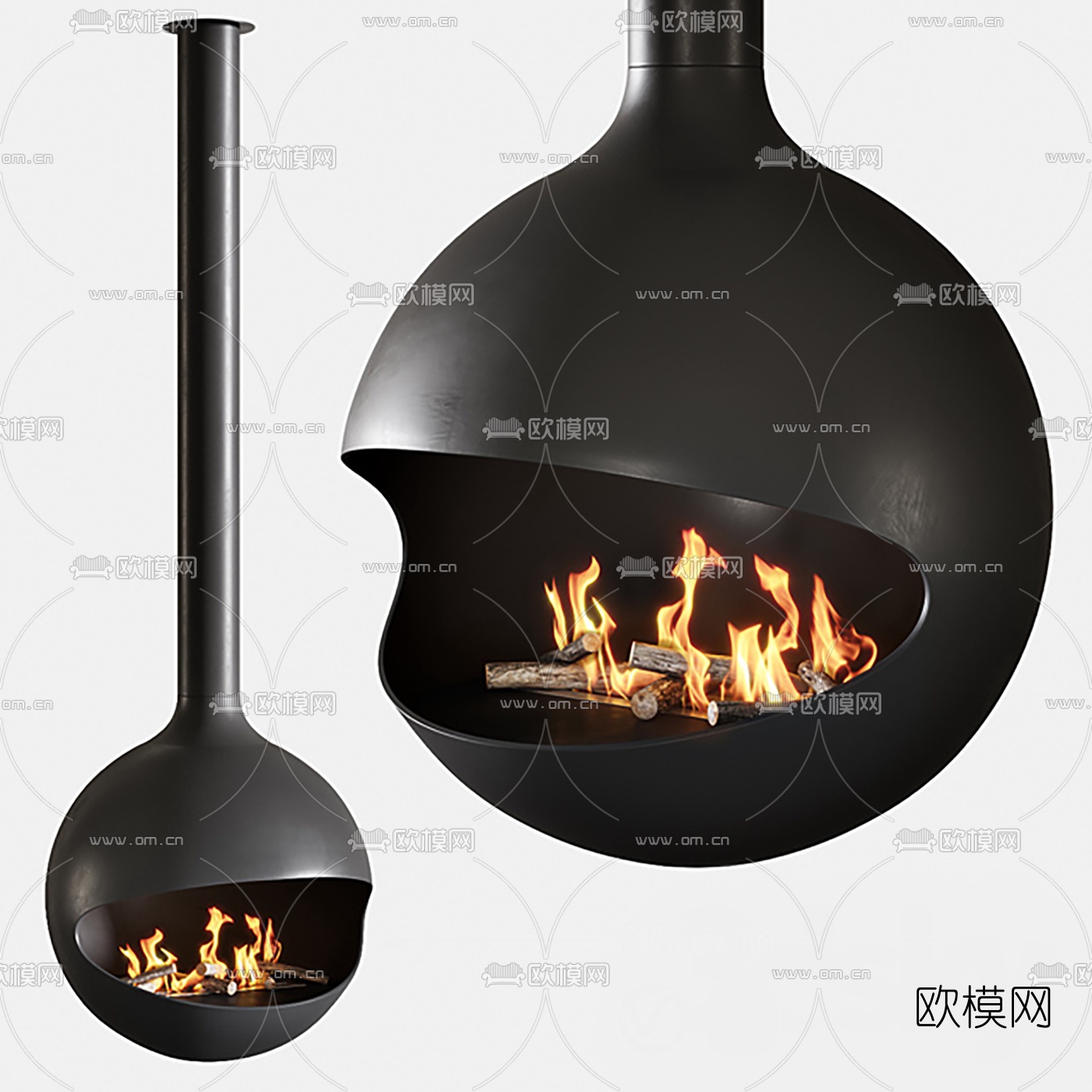 工业风壁炉3d模型
