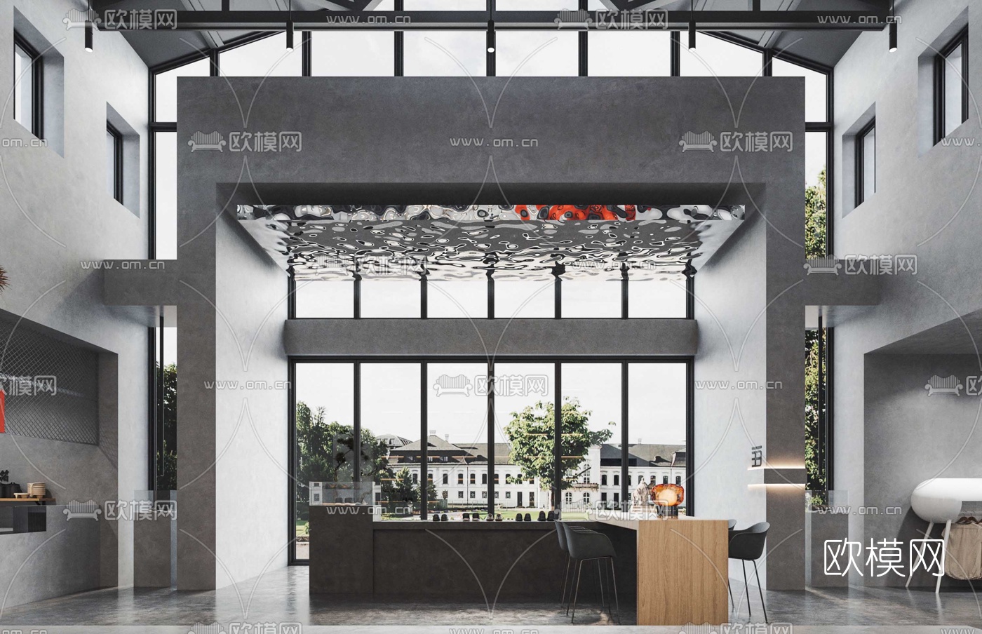 工业风混搭鞋店3d模型下载（渲染图2）