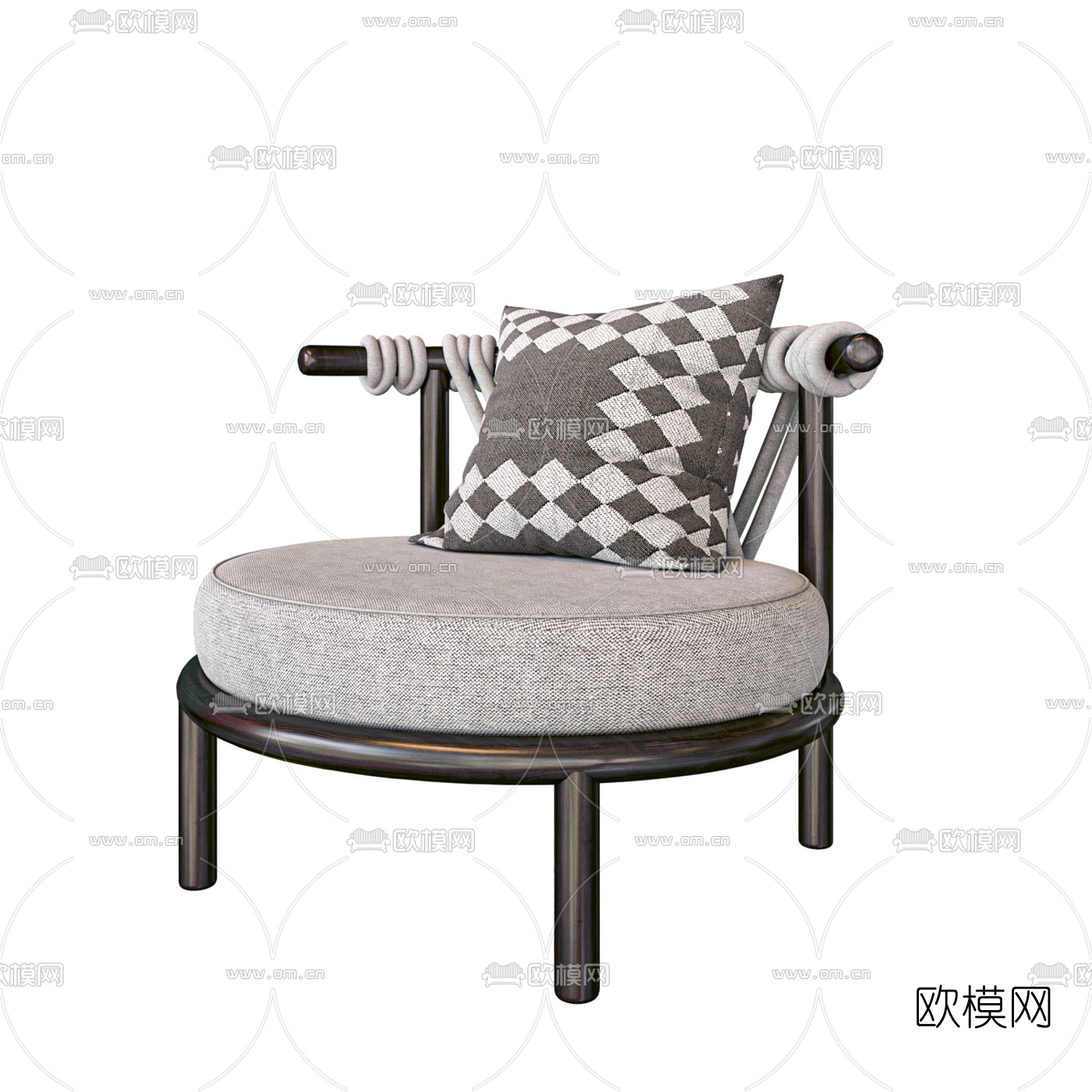 Cassina 现代布艺休闲椅3d模型下载（渲染图3）