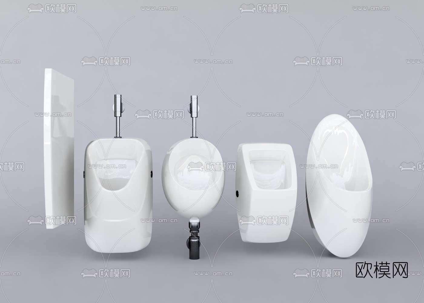 现代小便斗su模型下载（渲染图1）