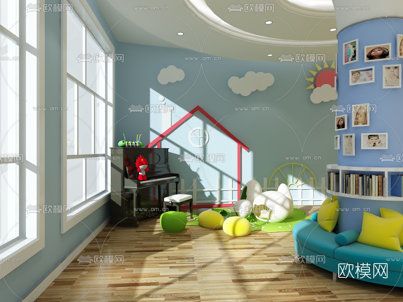 现代幼儿园3d模型