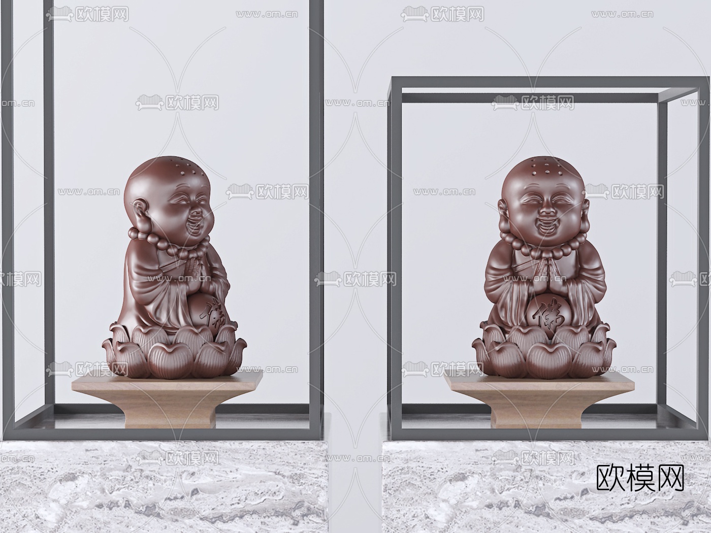 中式佛像雕塑摆件3d模型下载