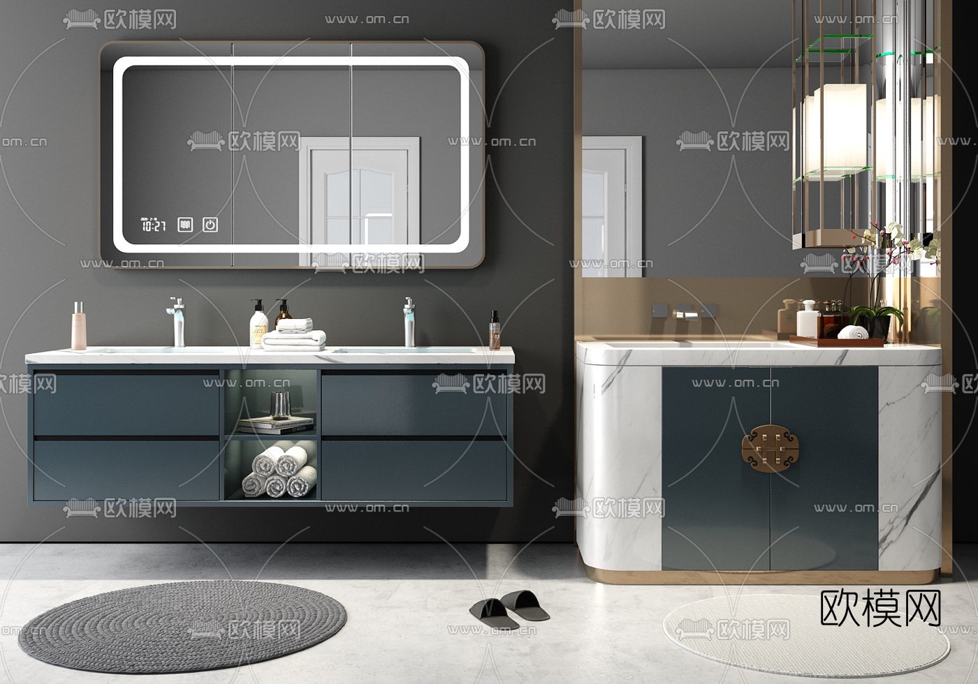 现代简约浴室柜组合3d模型