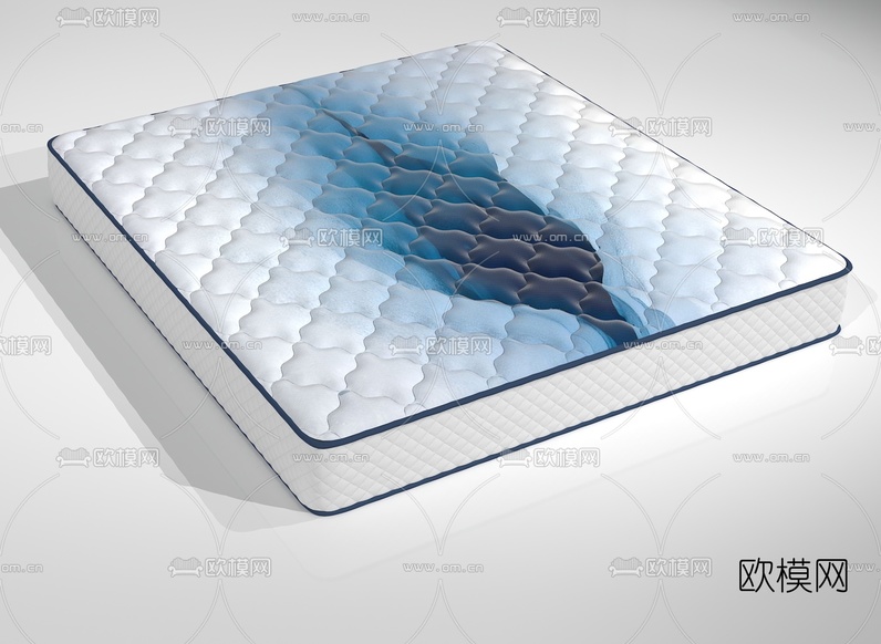 现代布艺床垫3d模型下载