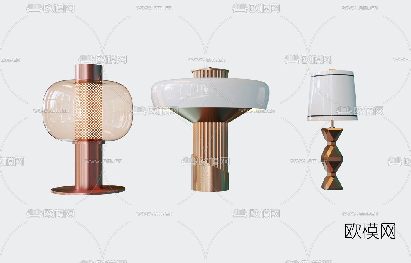 现代轻奢台灯3d模型下载
