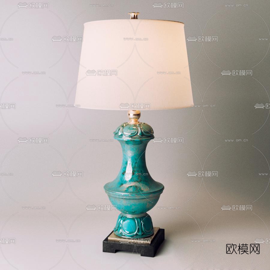 欧式陶瓷台灯免费3d模型下载