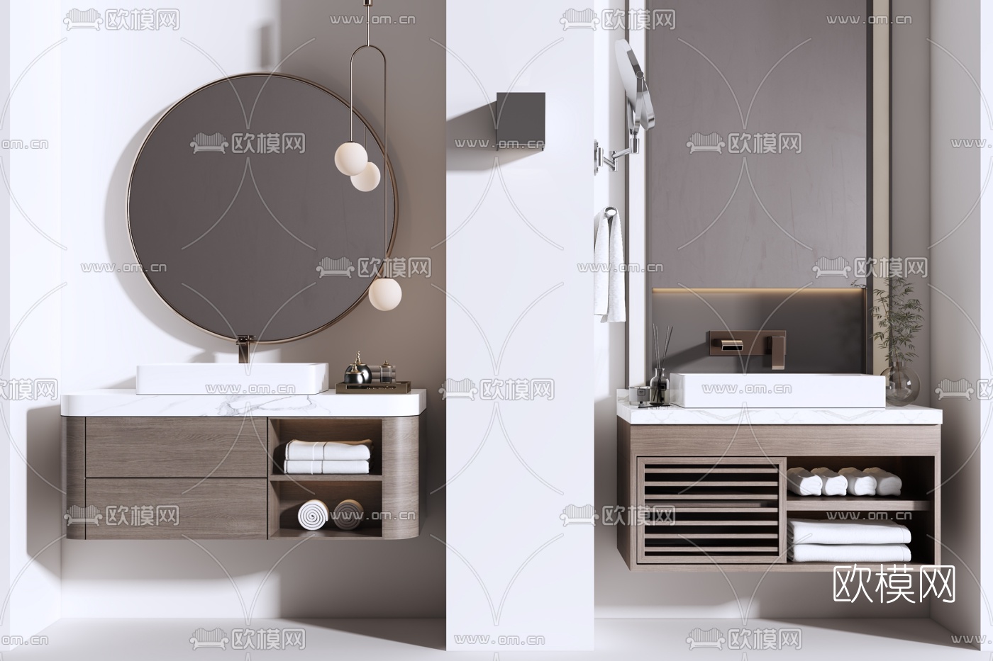 现代浴室柜洗手台3d模型