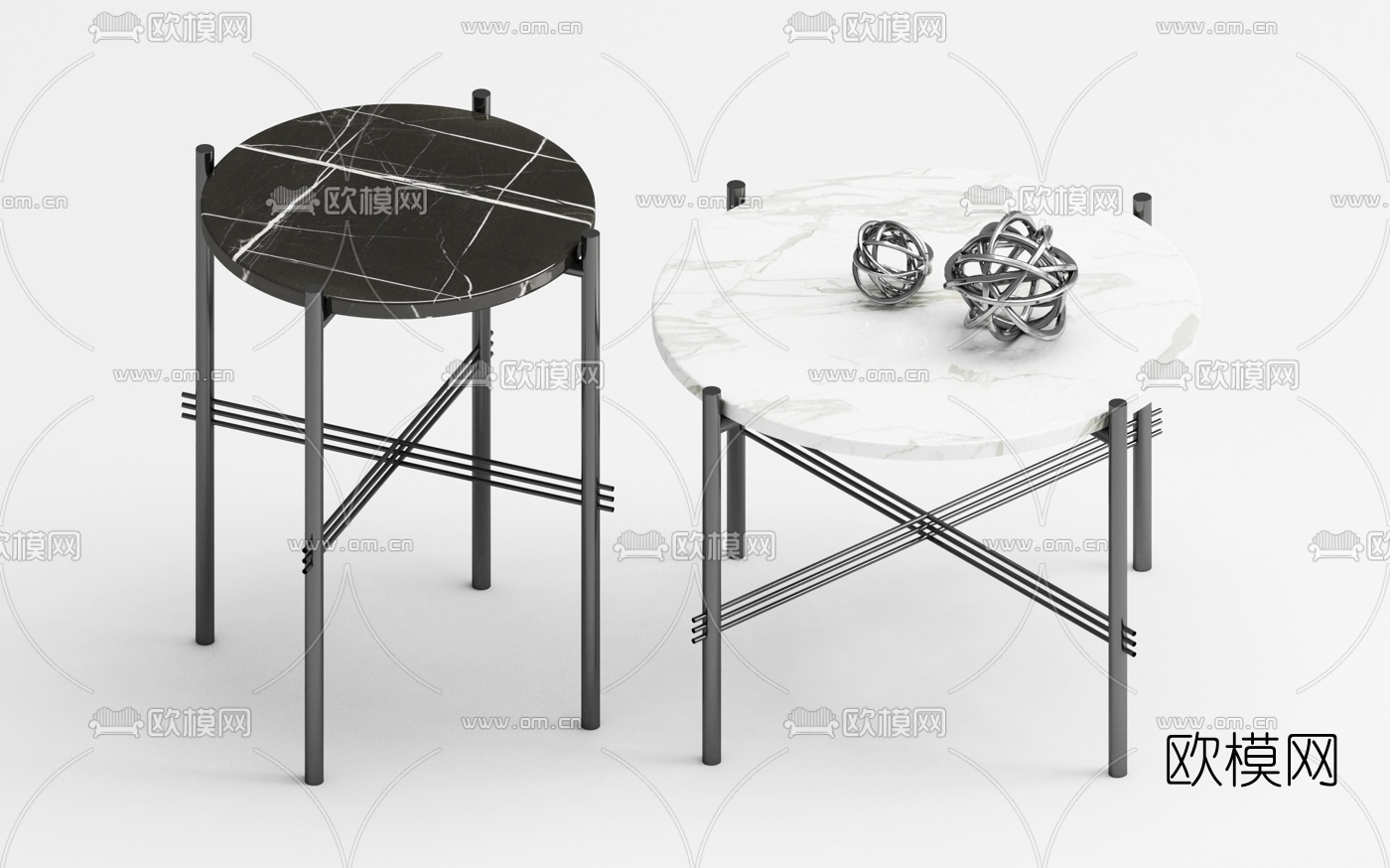 现代轻奢茶几3d模型