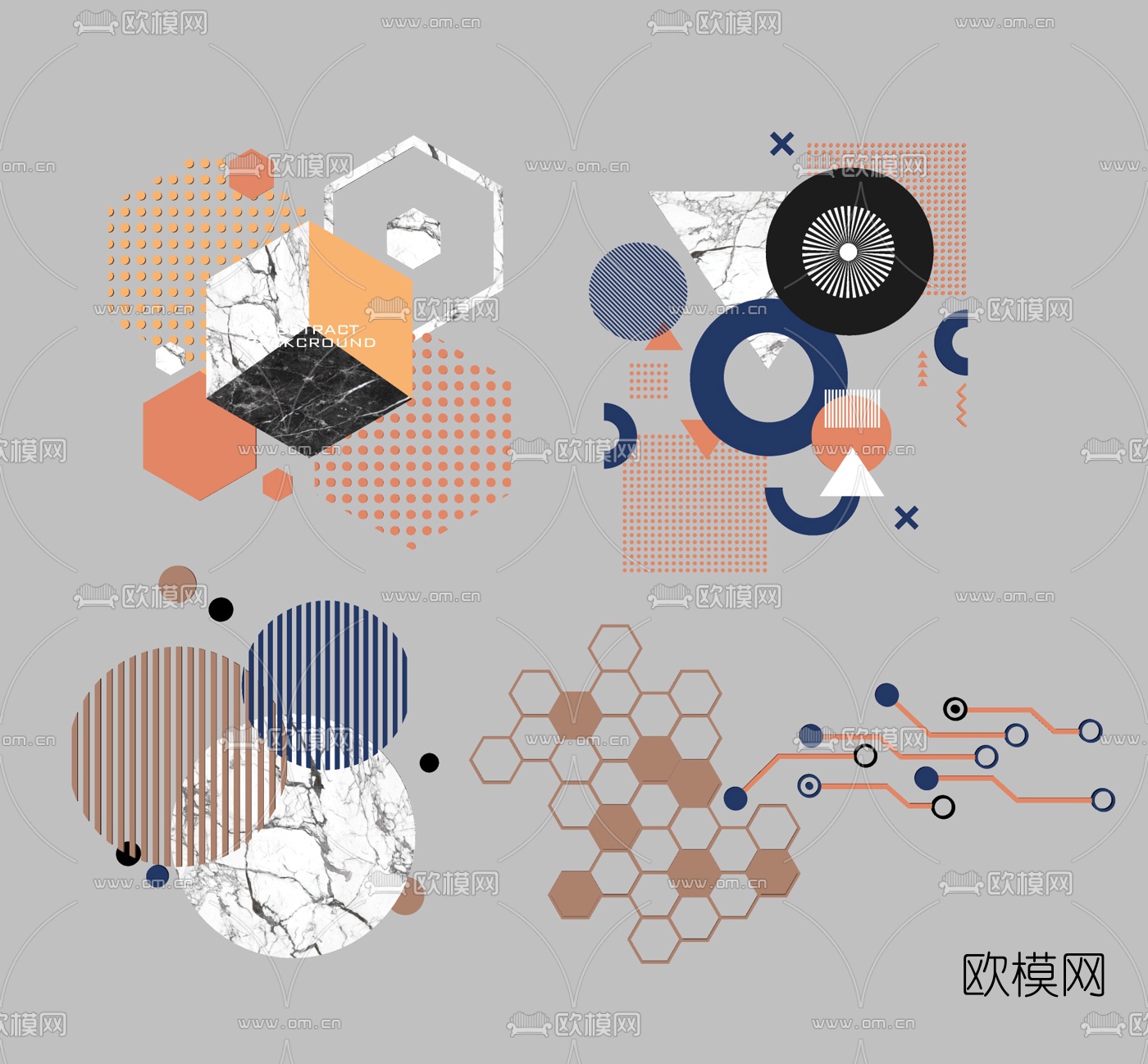 现代轻奢墙饰挂件su模型下载