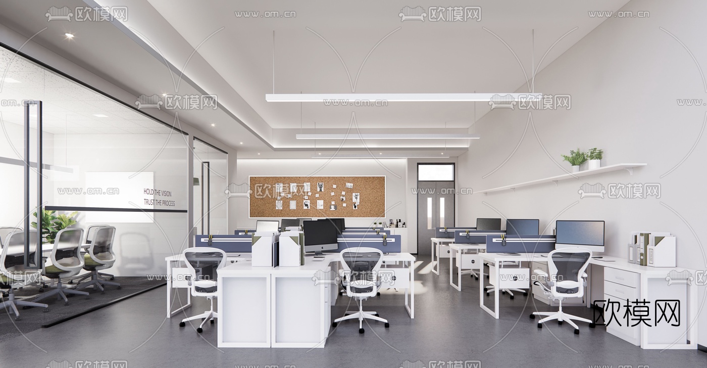 现代办公室su模型