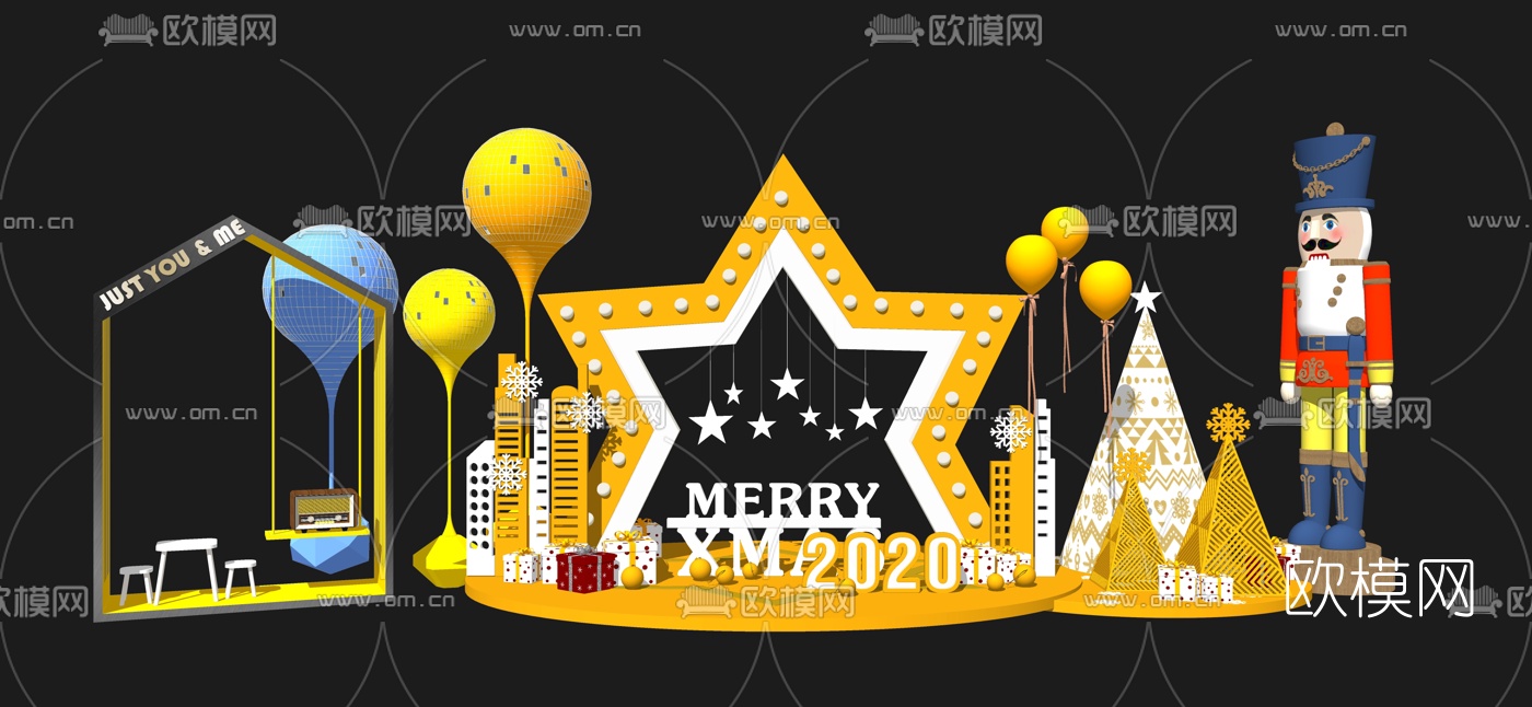 现代商业景观美陈su模型