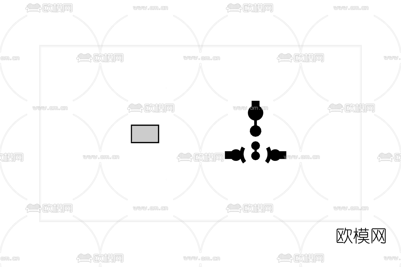 现代开关插座su模型下载