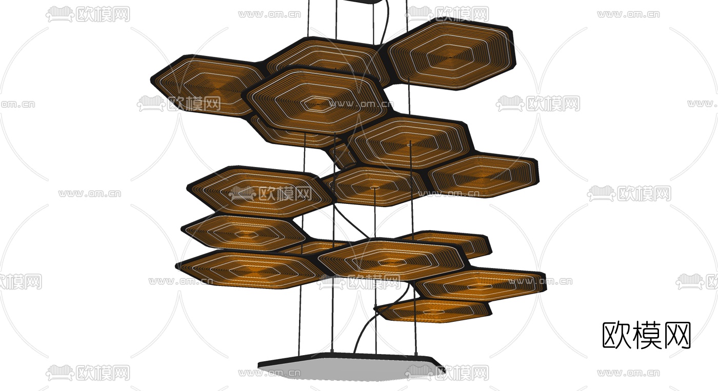 现代金属装饰吊灯su模型下载