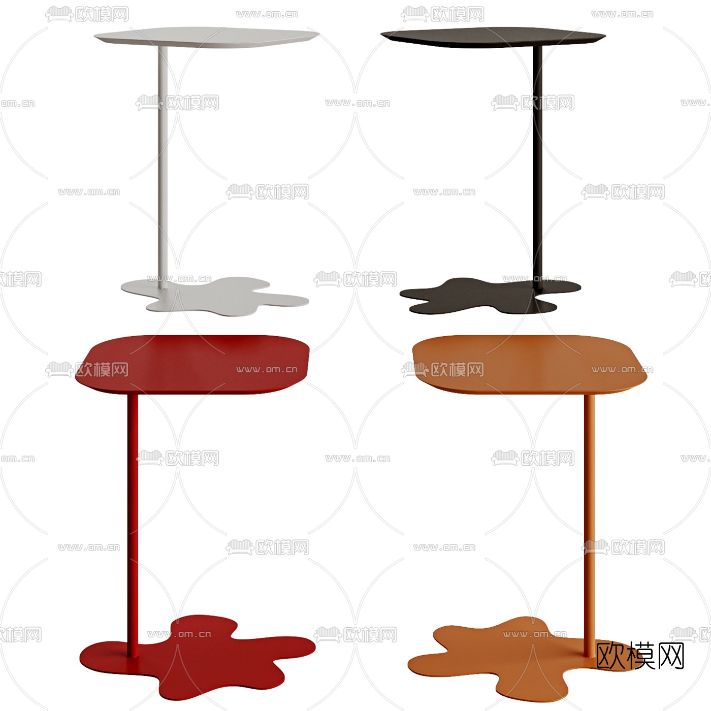 现代创意角几边几3d模型