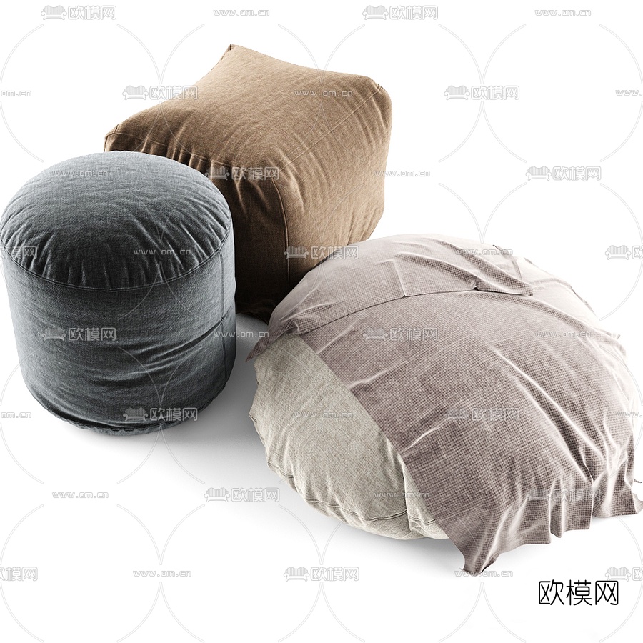 北欧布艺休闲沙发3d模型下载（渲染图1）