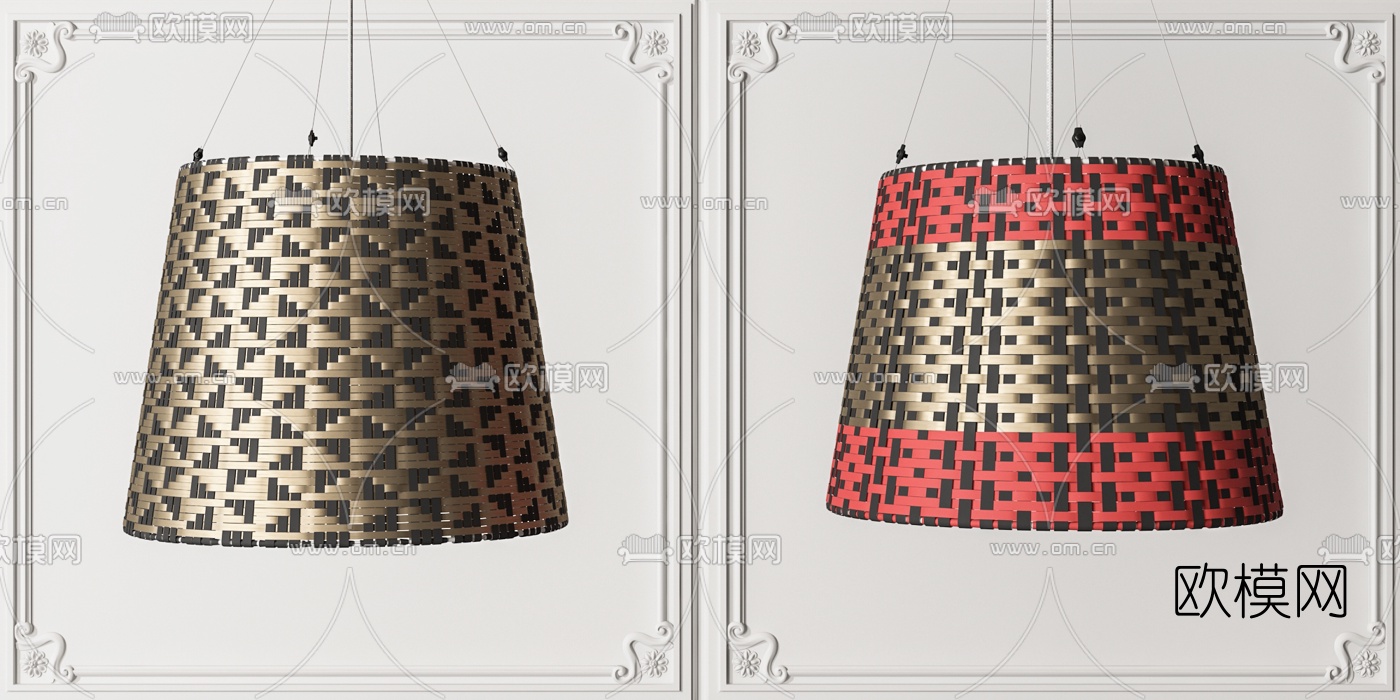 现代轻奢吊灯3d模型下载（渲染图2）
