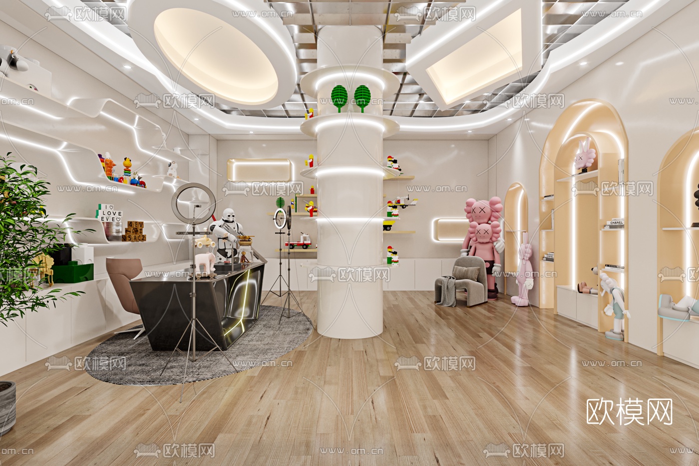 现代玩具直播间3d模型