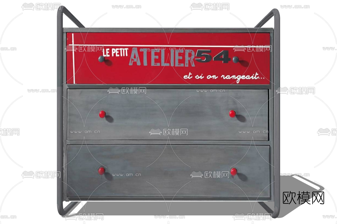 工业风床头柜su模型下载