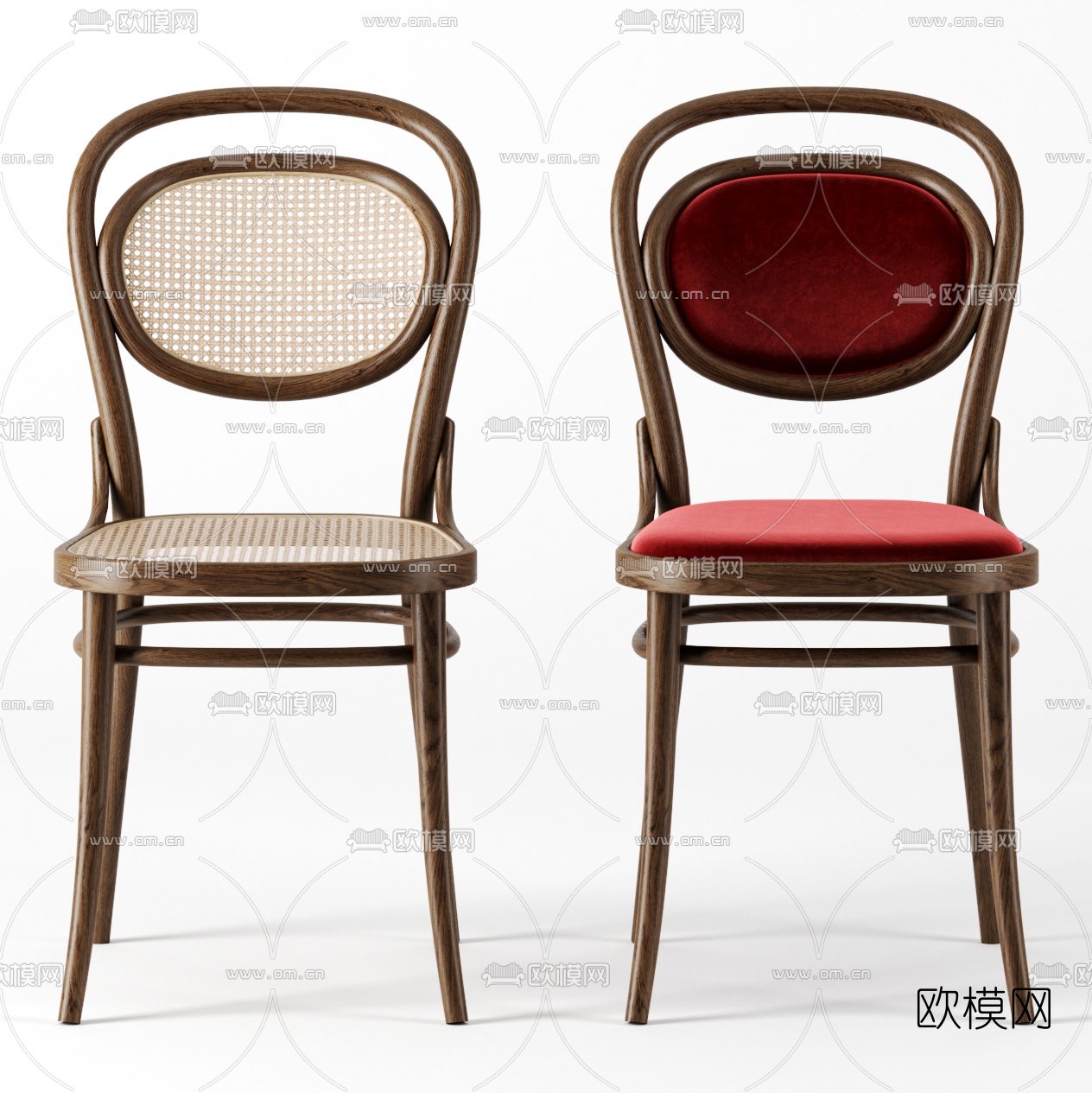 北欧木质单椅3d模型下载