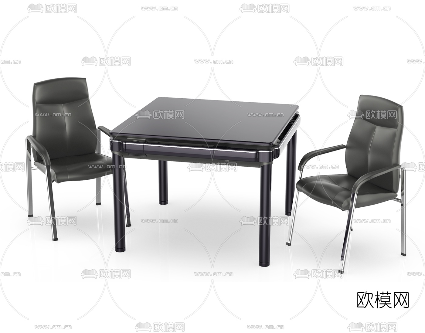现代麻将桌椅3d模型